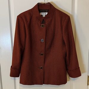 Orange & brown 3/4 sleeve fully lined blazer size 10
